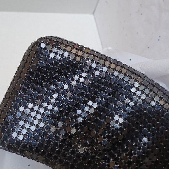 Metal Mesh Black Evening Purse - Picture 3 of 8